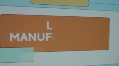 Soyut arkaplan üzerine Lean Manufacturing yazıtları. Grafik sunumu. Üretim kavramı.