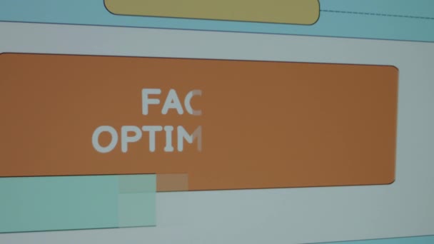 Fabrik Optimierung Beschriftung Auf Seite Leerzeichen Hintergrund Unterteilt Grafische Darstellung — Stockvideo