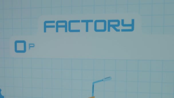 Fabrikoptimierung Beschriftung Auf Blauem Mathematischen Blatt Hintergrund Grafische Darstellung Von — Stockvideo