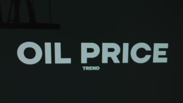 Precio Del Petróleo Tendencias Inscripción Sobre Fondo Negro Presentación Gráfica — Vídeo de stock