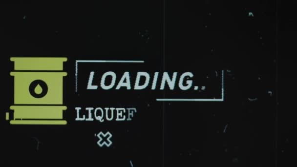Liquefied Natural Gas Lng Loading Inscription Black Background Old Film — Stock Video