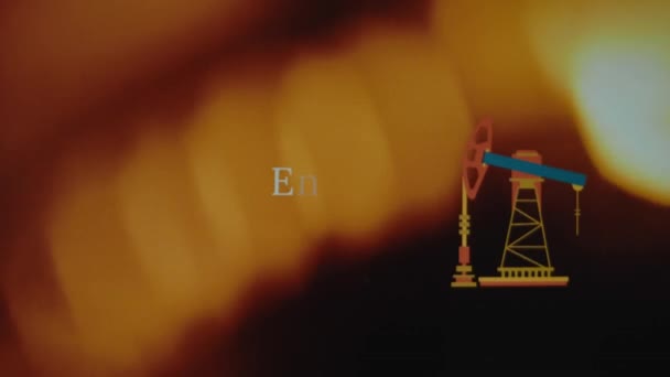 Energy Exploration Inscription Abstract Fire Flames Background Apresentação Gráfica Símbolo — Vídeo de Stock