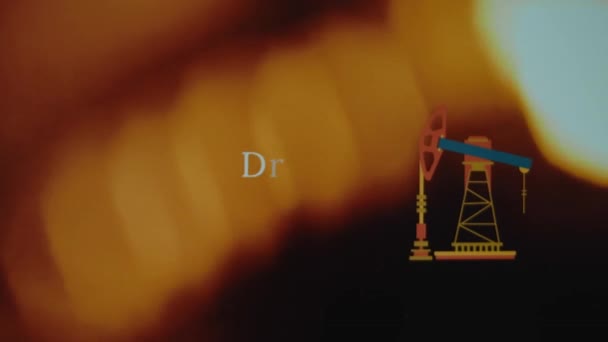 Nápis Vrtacích Technologií Abstraktním Požáru Plameny Pozadí Grafická Prezentace Symbolu — Stock video
