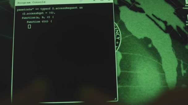データを探して重要なファイルを盗むハッキングプログラム 悪意のあるソフトウェア ウイルス デジタルセキュリティの概念 — ストック動画