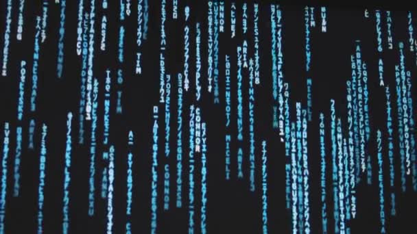 Падіння Цифрового Коду Дощу Екрані Тло Матриці — стокове відео