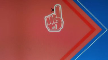 Kırmızı arkaplandaki Profesyonel Sporcuların bir numaralı sembolü ile grafiksel sunumu. Spor konsepti.