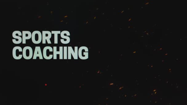 Sparta Sembollü Siyah Arkaplan Üzerine Spor Koçluğu Yazıları Spor Konsepti — Stok video