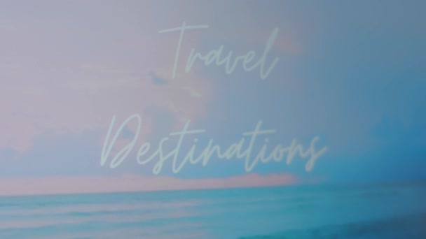 Günbatımı Deniz Arka Planında Seyahat Belgesi Seyahat Kavramı — Stok video
