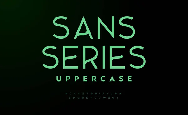 Simple Serie Elegante Ilustración Vectorial Tipografía Sans Serif Uppercase Alfabeto — Vector de stock