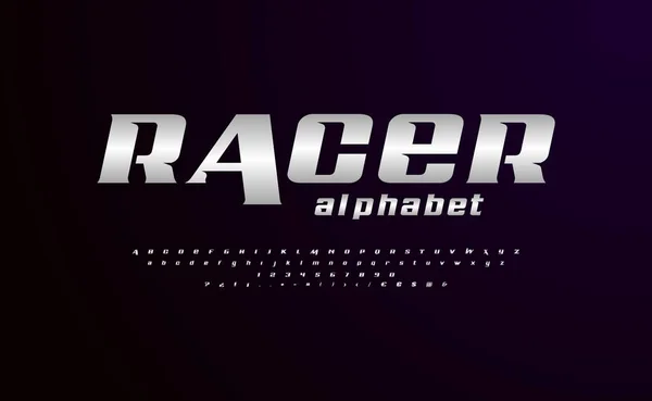 Basic Rgbminimal Automotive Speed Lettering Designs Elegant Sans Serif Alphabet — Stock Vector