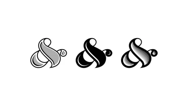 Typography Ampersand Wedding Invitation Template Symbol Ampersands Sans Serif Decorative — Stock Vector