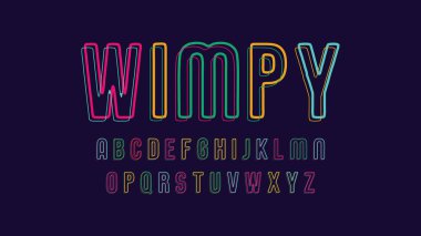 Şık çizgili yazı tipi seti. Yazı tipi tasarım vektör çizimi.