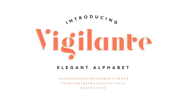 Elegante Lettering Minimal Fashion Designs Sans Serif Alfabeto Letras Fuente — Vector de stock
