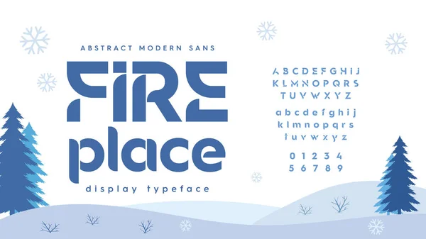 Moderne Abstracte Typografie Winter Thema Alfabet Collectie Vectorillustratie — Stockvector