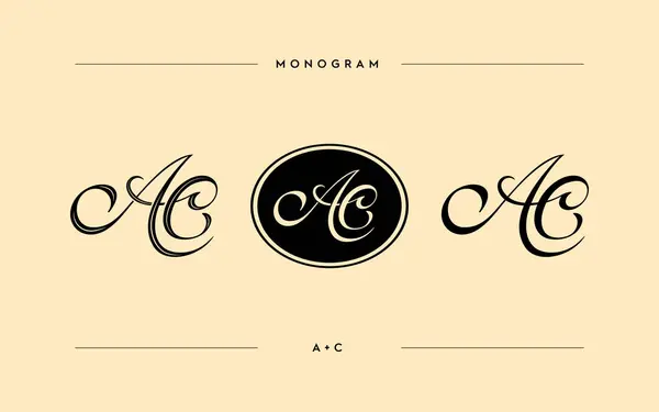 Soyut monogram zarif logo. Evrensel yaratıcı premium harfler AC baş harfleri imza sembolü. Vektör illüstrasyonu