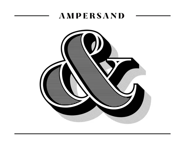Custom Decorative Ampersand Vector Vintage Elegant Stylish Design Wedding Invitation — Stock Vector