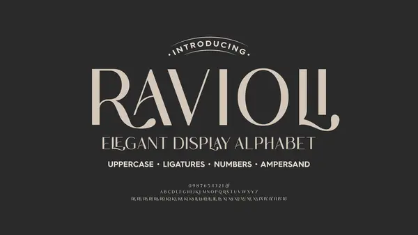 Classic Typography Elegant Lettering Minimal Fashion Designs Alphabet Uppercase Ampersand — Stock Vector