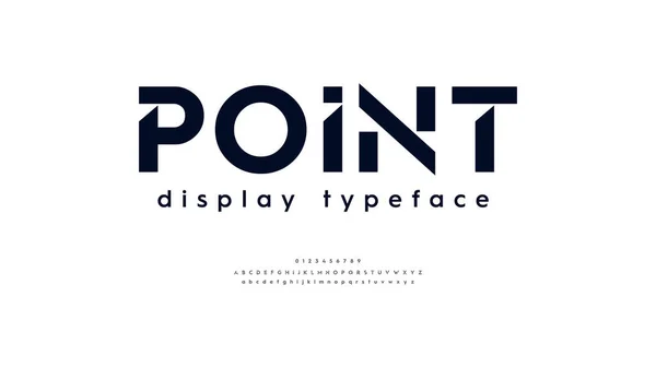 Modern fütürist alfabe yazı tipi. A 'dan Z' ye tipografi mektubu. Vektör illüstrasyon kelimesi.