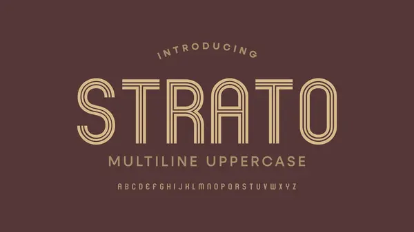 Tipografi alfabesi çizgileri tarzı. A 'dan Z' ye yazı tipini göster. Vektör illüstrasyonu.