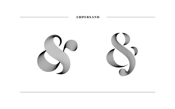Decorative Custom Ampersand Vector Elegant Stylish Design Wedding Invitation Business — Stock Vector