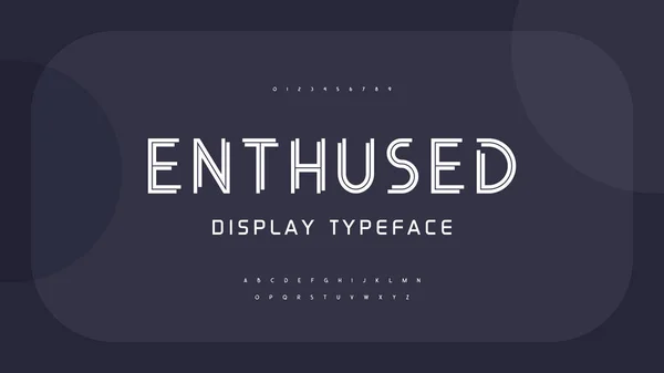 Typography yazı karakteri. Çizgi stili alfabe. Asgari modern yazı tipleri ve numaralar. Vektör illüstrasyon grafik tasarımları.