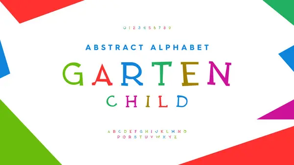 Soyut özet alfabe yazı tipi. Typography renkli tasarımlar ayarlandı. Vektör illüstrasyonu.