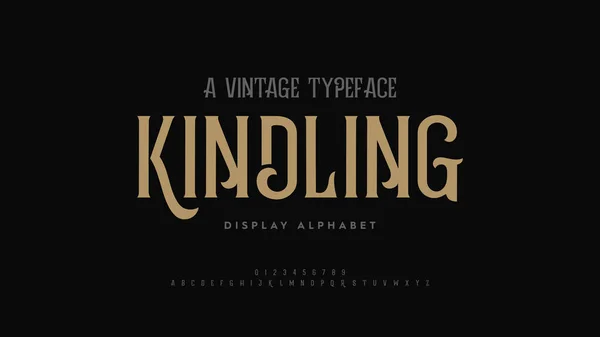 Zarif rustik klasik tasarım alfabesi. Tipografi yazı tiplerinin vektör illüstrasyonu. Klasik yazı tipi.