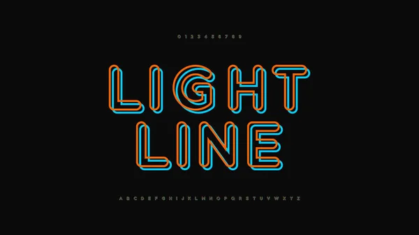 İkili Yazı tipi tipografisi. Modern soyut yazı tipi tasarımı, vektör illüstrasyonu.