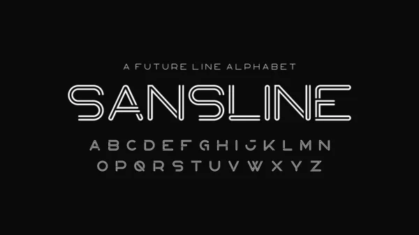 Modern alfabe vektör tasarımı a 'yı z' ye ayarladı. Typography futuristik yazı tipleri. Satır biçiminde yazı tipi büyük harf görüntüsü.