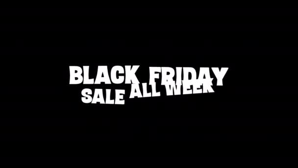Black Friday Sale Animation Text Graphic Element Banner Design Animation — Stock Video