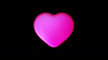 Aşk ikonu animasyonu. Elastik erimiş hareket grafiği. Yüksek kalite 4K oluşturuldu.