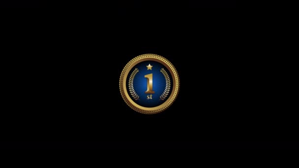 Емблеми Відзнаки Золото Переможців Анімація Нагородження Високоякісне Відео Золота Монета — стокове відео