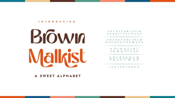 Klasyczny Napis Minimalny Design Mody Elegancka Typografia Alfabetu Liczby Ilustracja — Wektor stockowy