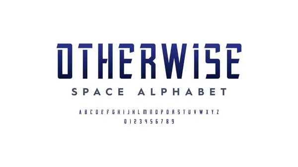 Vesmírný Víceřádkový Typ Písma Moderní Písmo Abecedy Technologická Typografie Futuristické — Stockový vektor