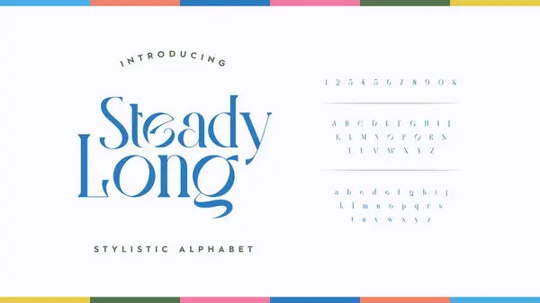 Letras Clásicas Diseño Moda Minimalista Elegante Alfabeto Tipográfico Número Ilustración — Vector de stock