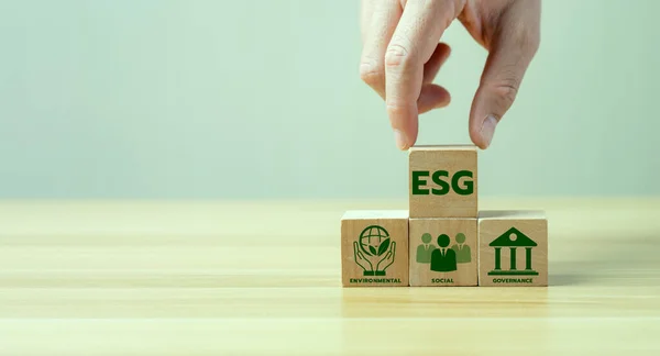 ESG çevre, sosyal ve yönetim kavramı. Sürdürülebilir şirket gelişimi. Şirketlerin, kuruluşların ve yatırımların uzun vadeli sürdürülebilirliği ve toplumsal etkisi.