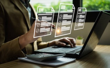 Electronic signature concept, business people sign electronic documents on digital documents. Digital Signature, business contract. future business contract signing