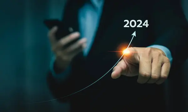 business goals & trends 2024, businessperson planning business growth 2024, strategy digital marketing, Challenge and business strategy, Business annual plan and development. economy