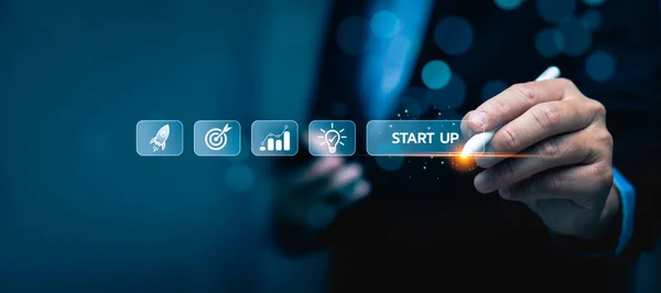 Global tech startup innovates to connect customers worldwide. Emphasizes creativity, resource management for sustainability. Clear leadership, digital marketing. Startup business concept