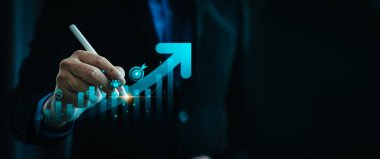 Ticari finans ve yatırım, bilgilendirilmiş işletme finans kararları ve mali karar verme için ekonomik büyüme grafiklerini analiz edin. Borsa Raporu, Strateji, Veri Toplama, Tahmini