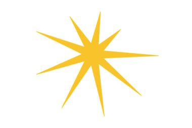 Basit bir parıldayan yıldız parçacıkları, parıldayan parıltılar ve sihirli bir parıltı. Modern izole ikon. Vektör illüstrasyonu