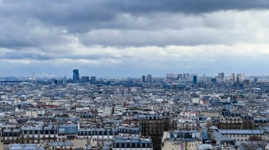 Eyfel Kulesi 'nin tepesinden Paris manzarası Paris, Fransa