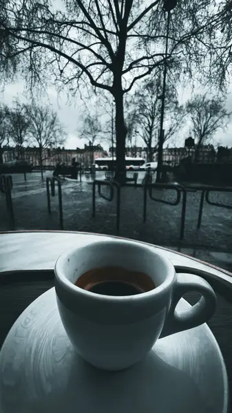 cup of black coffee in Paris, France