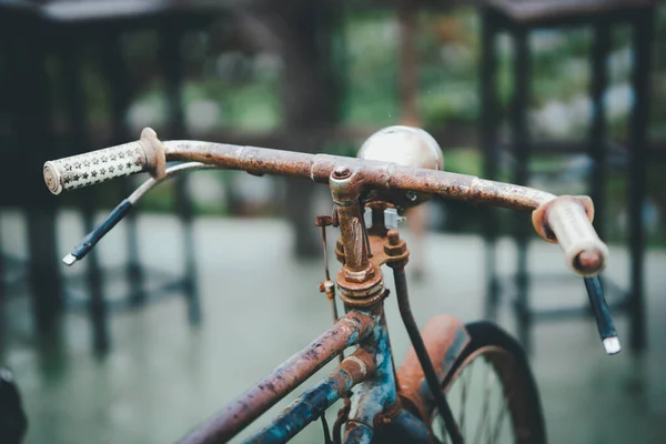 Sepeda Vintage Berkarat Lingkungan Yang Terbengkalai Klasik Yang Membusuk Sudah — Stok Foto