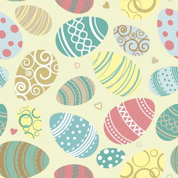 Colored Easter Eggs Light Yellow Background Easter Theme Design Elements — Stock Vector