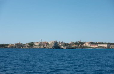 Toskana Takımadaları Ulusal Parkı, Toskana, İtalya 'daki Pianosa Adası manzarası