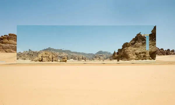 Orta Doğu, Suudi Arabistan, Medine, El-Ula. 18 Kasım 2023. Ashar Vadisi çölündeki Maraya Konser Salonu.