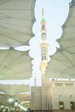 Interior view of Prophet's Mosque or Nabawi Mosque in Medina, Saudi Arabia clipart