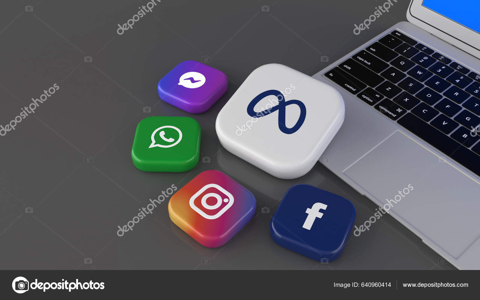 Rendering Badges Facebook Instagram Whatsapp Messenger Meta Logos
