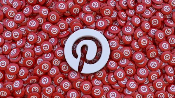 Representación Logotipo Pinterest Montón Píldoras Con Icono Aplicación —  Fotos de Stock